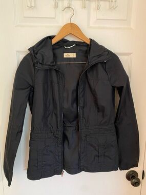 Hollister Black Hooded Wind Jacket